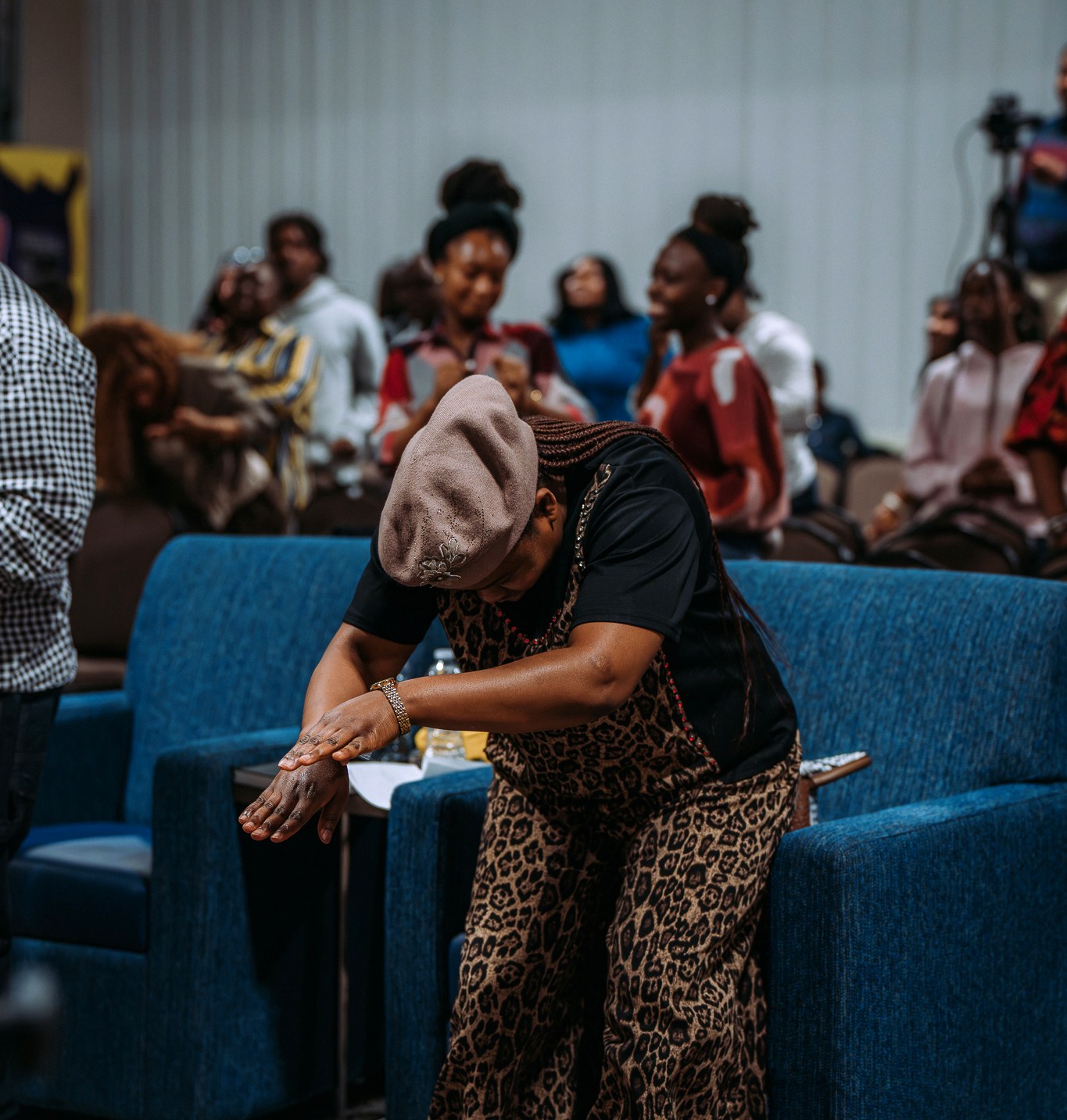 A quiet seated moment during the church gathering