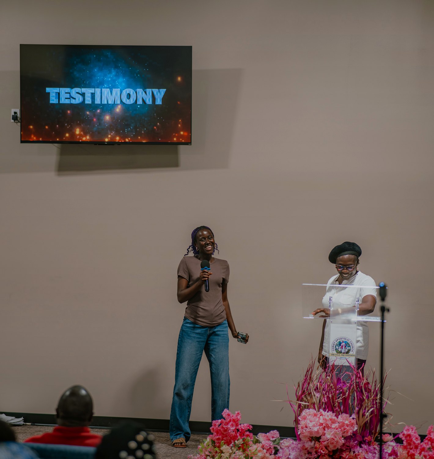 A testimony moment during Destiny Recovery