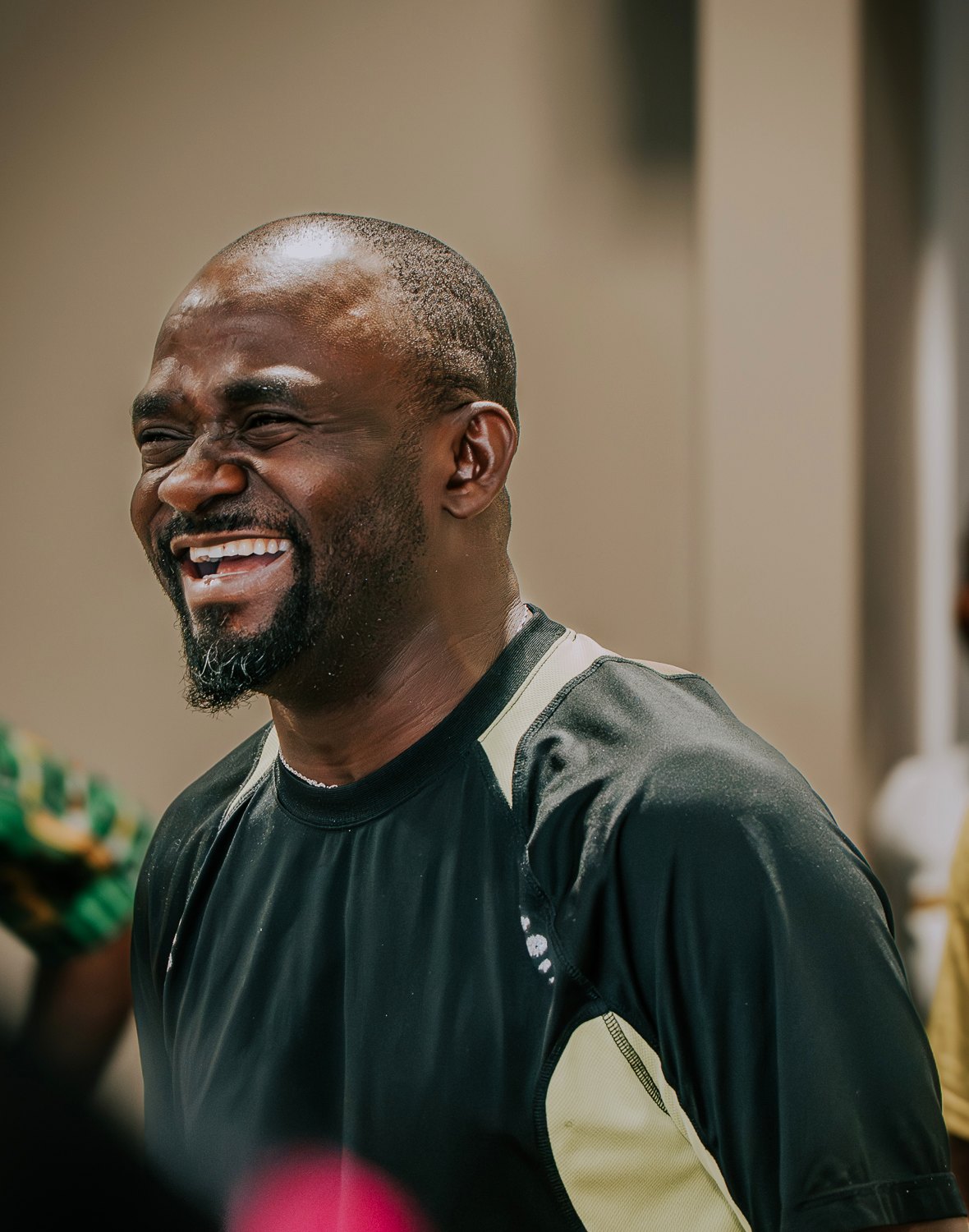 A joyful church member during Solution Hour